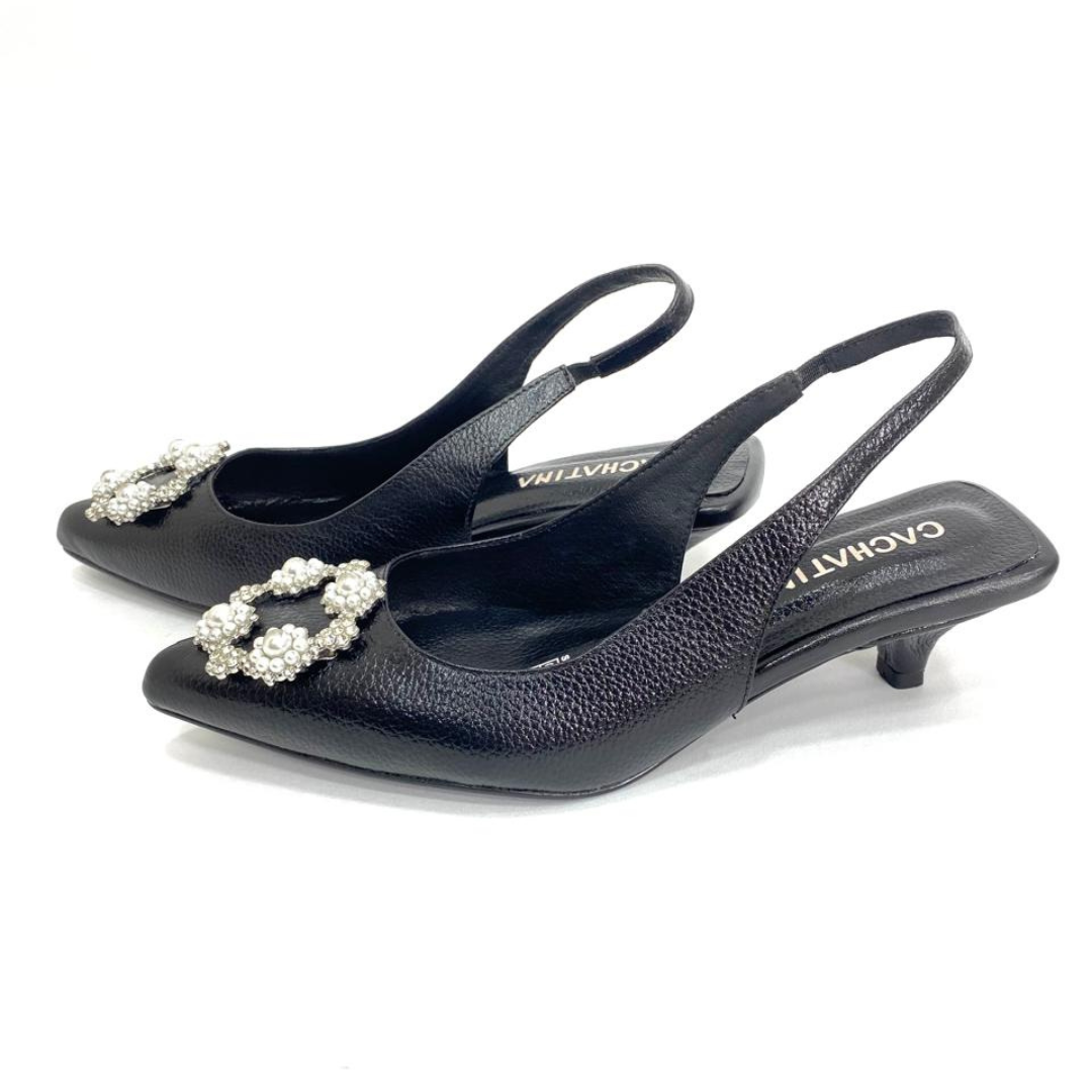 ALTAIR 2 - CALZADO CACHATINA - ESTILETO MUJER - CUERO NEGRO - TACON 3.5 (5 CM)