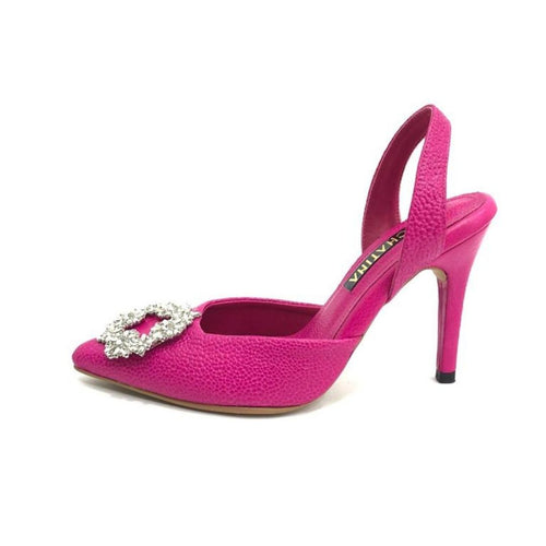 TACÒN - AMARILIS - 8.5 - CUERO FUCSIA - CALZADO CACHATINA