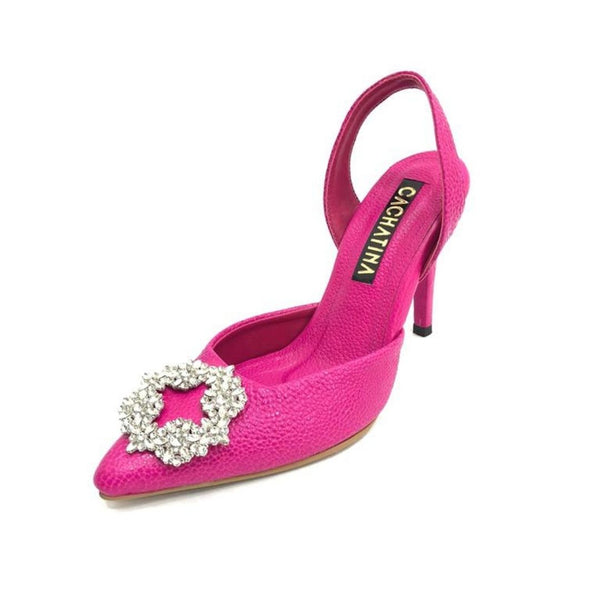 TACÒN - AMARILIS - 8.5 - CUERO FUCSIA - CALZADO CACHATINA