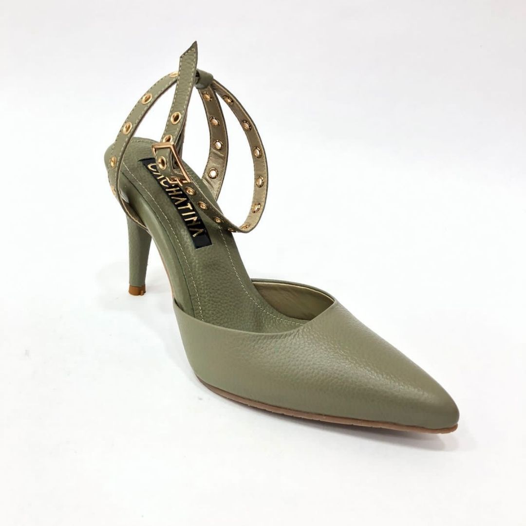 TACÒN - ANDROMEDA - 8.5 - CUERO VERDE SABILA - CALZADO CACHATINA