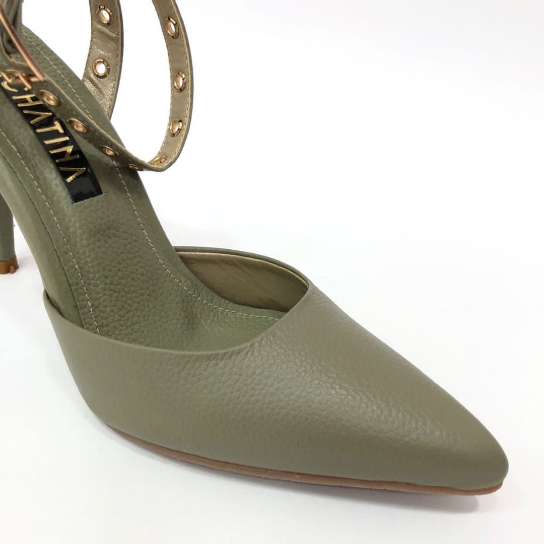 TACÒN - ANDROMEDA - 8.5 - CUERO VERDE SABILA - CALZADO CACHATINA