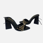 TACÒN - ASTANIA - 7.5 - CUERO NEGRO - CALZADO CACHATINA
