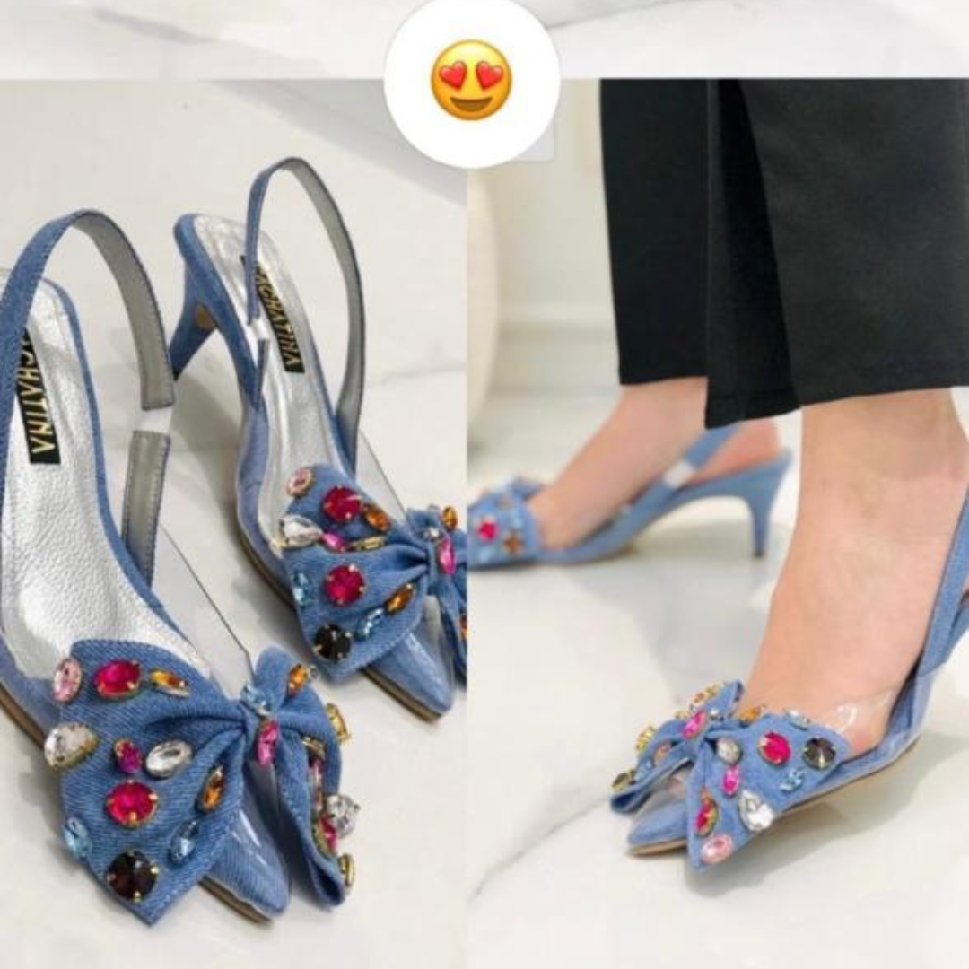 BANDY - CALZADO CACHATINA - ESTILETO MUJER - DENIM NEUTRO - TACON 5.5 (8 CM)