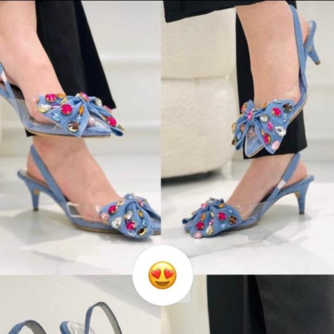 BANDY - CALZADO CACHATINA - ESTILETO MUJER - DENIM NEUTRO - TACON 5.5 (8 CM)