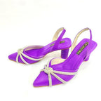 TACÒN - BOTAN  - 5.5 - CUERO MORADO X PLATA - CALZADO CACHATINA