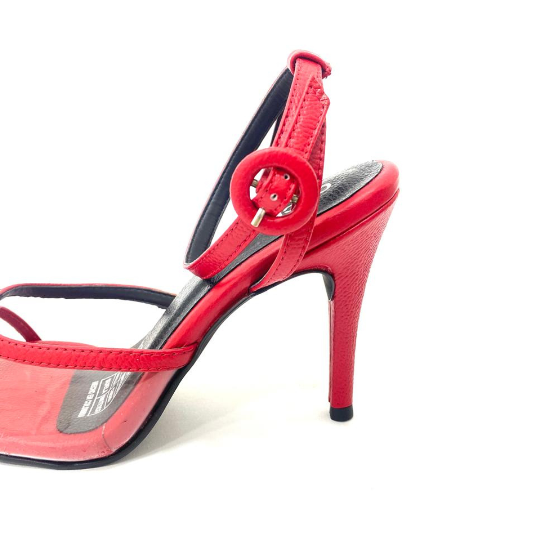 BRAIS - CALZADO CACHATINA - ESTILETO MUJER - CUERO ROJO - TACON 8.5 (11 CM)