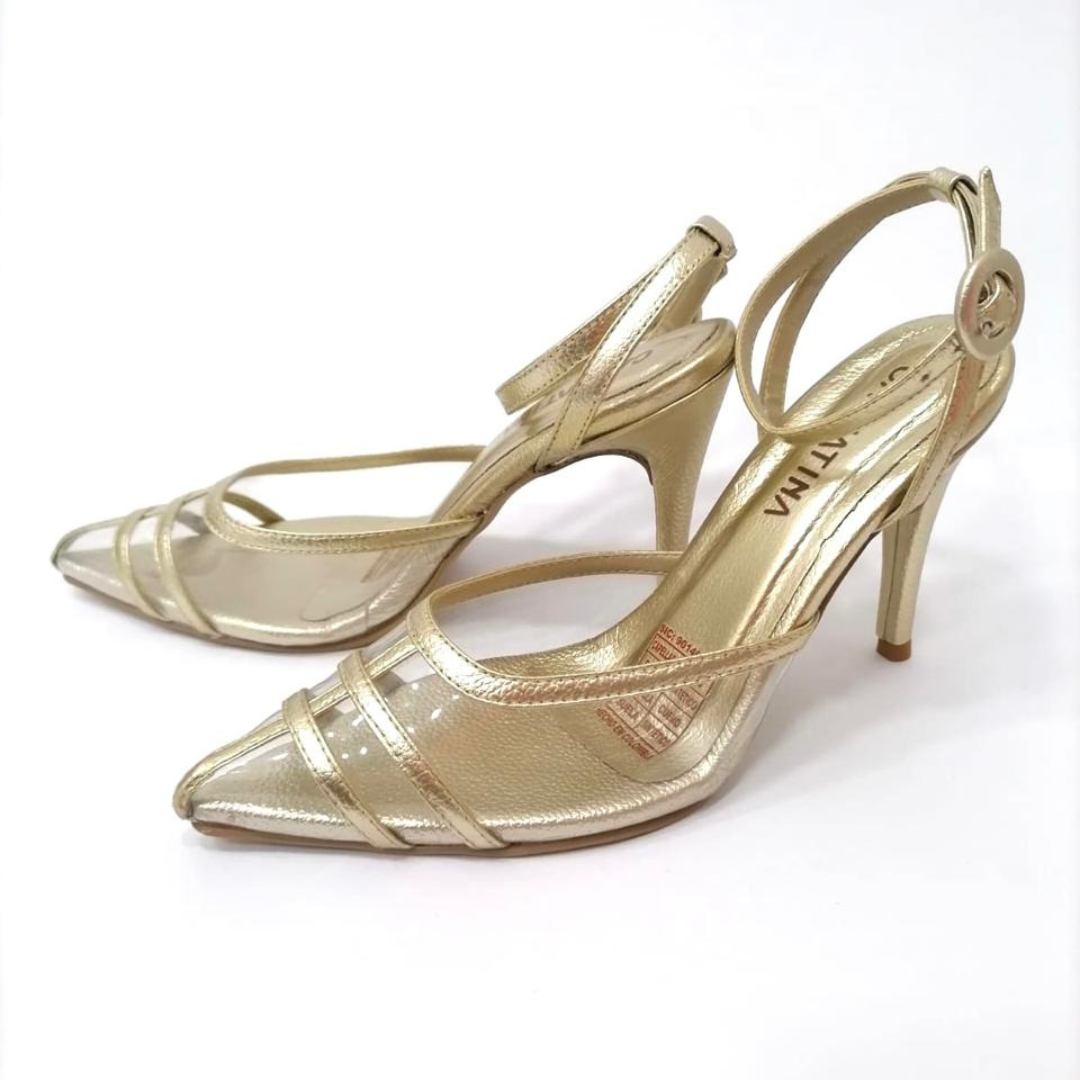 BRAIS - CALZADO CACHATINA - ESTILETO MUJER - CUERO DORADO - TACON 8.5 (11 CM)