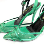 TACÒN - BRAIS - 8.5 - CUERO VERDE METALIZADO - CALZADO CACHATINA
