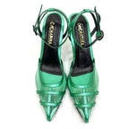 TACÒN - BRAIS - 8.5 - CUERO VERDE METALIZADO - CALZADO CACHATINA