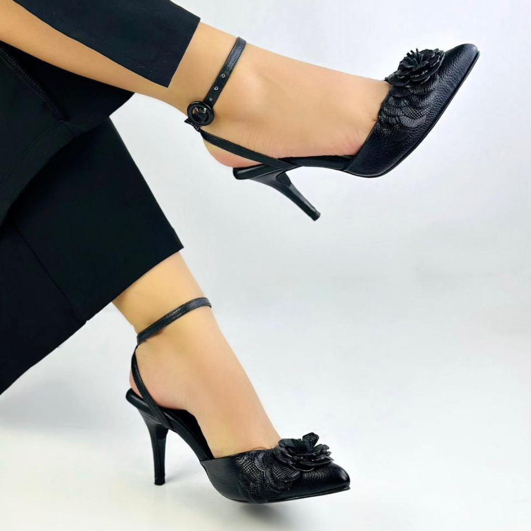 BRIANA - CALZADO CACHATINA - ESTILETO MUJER - CUERO NEGRO - TACON 7.5 (10 CM)