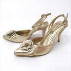 BRIANA - CALZADO CACHATINA - ESTILETO MUJER - CUERO DORADO - TACON 7.5 (10 CM)