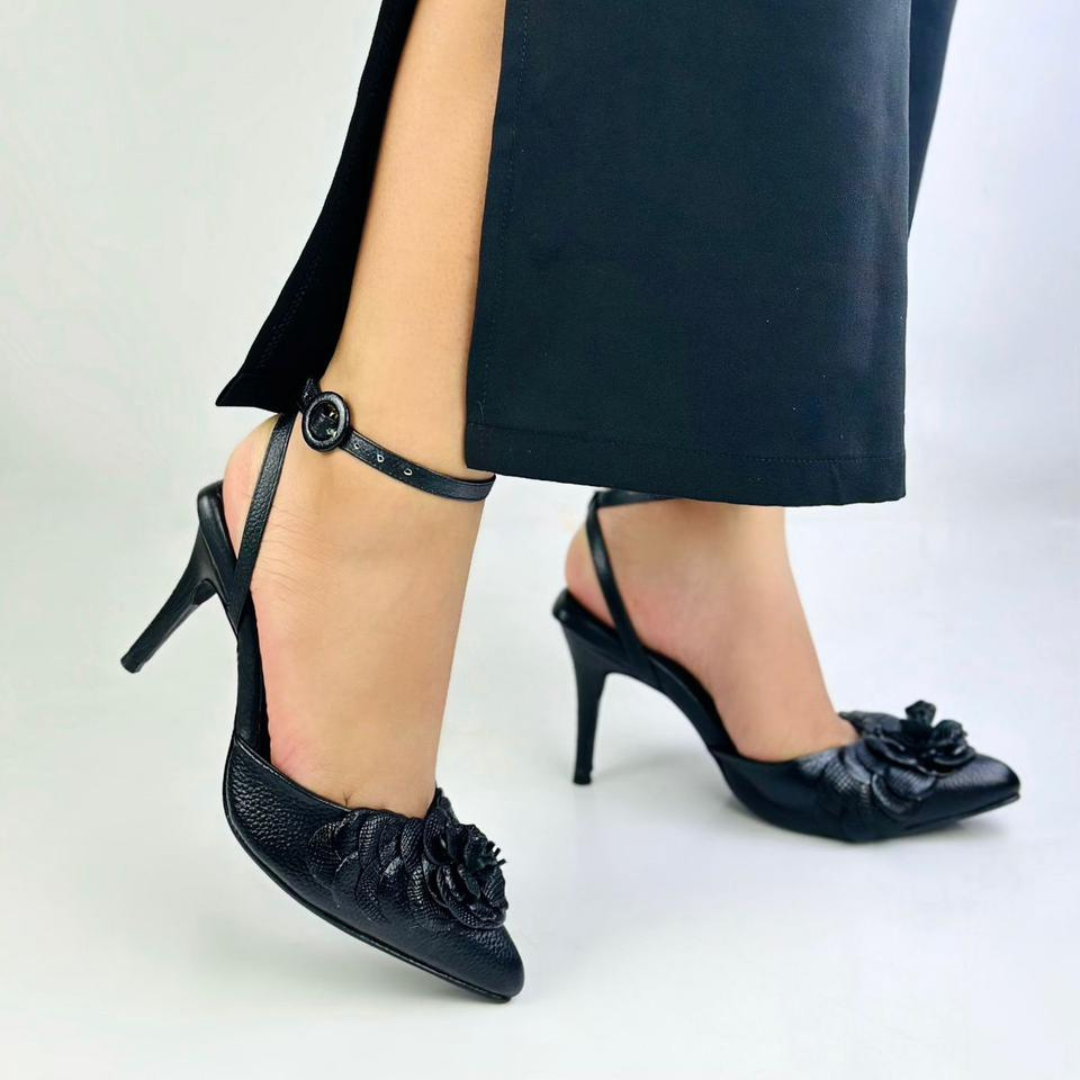 BRIANA - CALZADO CACHATINA - ESTILETO MUJER - CUERO NEGRO - TACON 7.5 (10 CM)