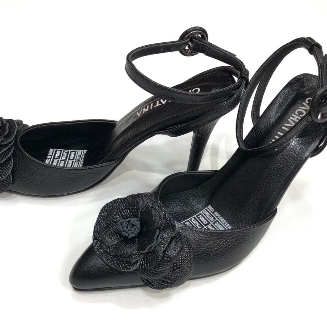 BRIANA - CALZADO CACHATINA - ESTILETO MUJER - CUERO NEGRO - TACON 7.5 (10 CM)