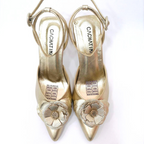BRIANA - CALZADO CACHATINA - ESTILETO MUJER - CUERO DORADO - TACON 7.5 (10 CM)
