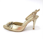 BRIANA - CALZADO CACHATINA - ESTILETO MUJER - CUERO DORADO - TACON 7.5 (10 CM)