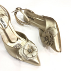 BRIANA - CALZADO CACHATINA - ESTILETO MUJER - CUERO DORADO - TACON 7.5 (10 CM)