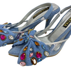 TACÒN - BANDUIN - 8.5 - DENIM PALIDO X PLATEADO - CALZADO CACHATINA