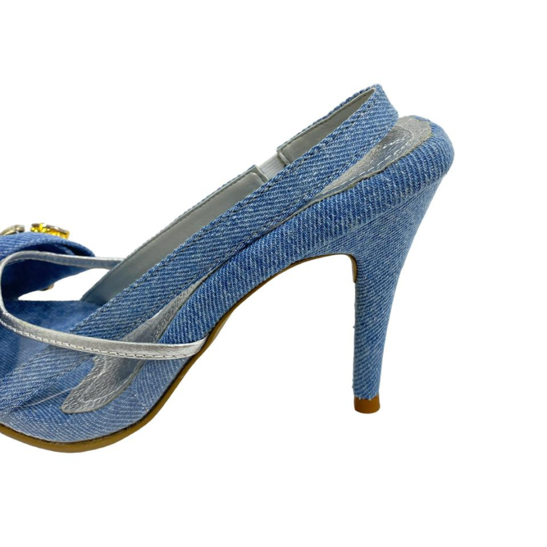 TACÒN - BANDUIN - 8.5 - DENIM PALIDO X PLATEADO - CALZADO CACHATINA