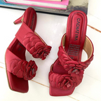 CALZADO CACHATINA - TACON MUJER - CLEO - CUERO ROJO - ALTURA 5.5 (7.5 CM)