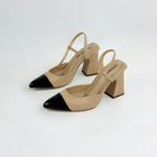 CLERINIA - CALZADO CACHATINA - ESTILETO MUJER - CUERO FRAPE X CHAROL NEGRO - TACON 7.5 (10 CM)