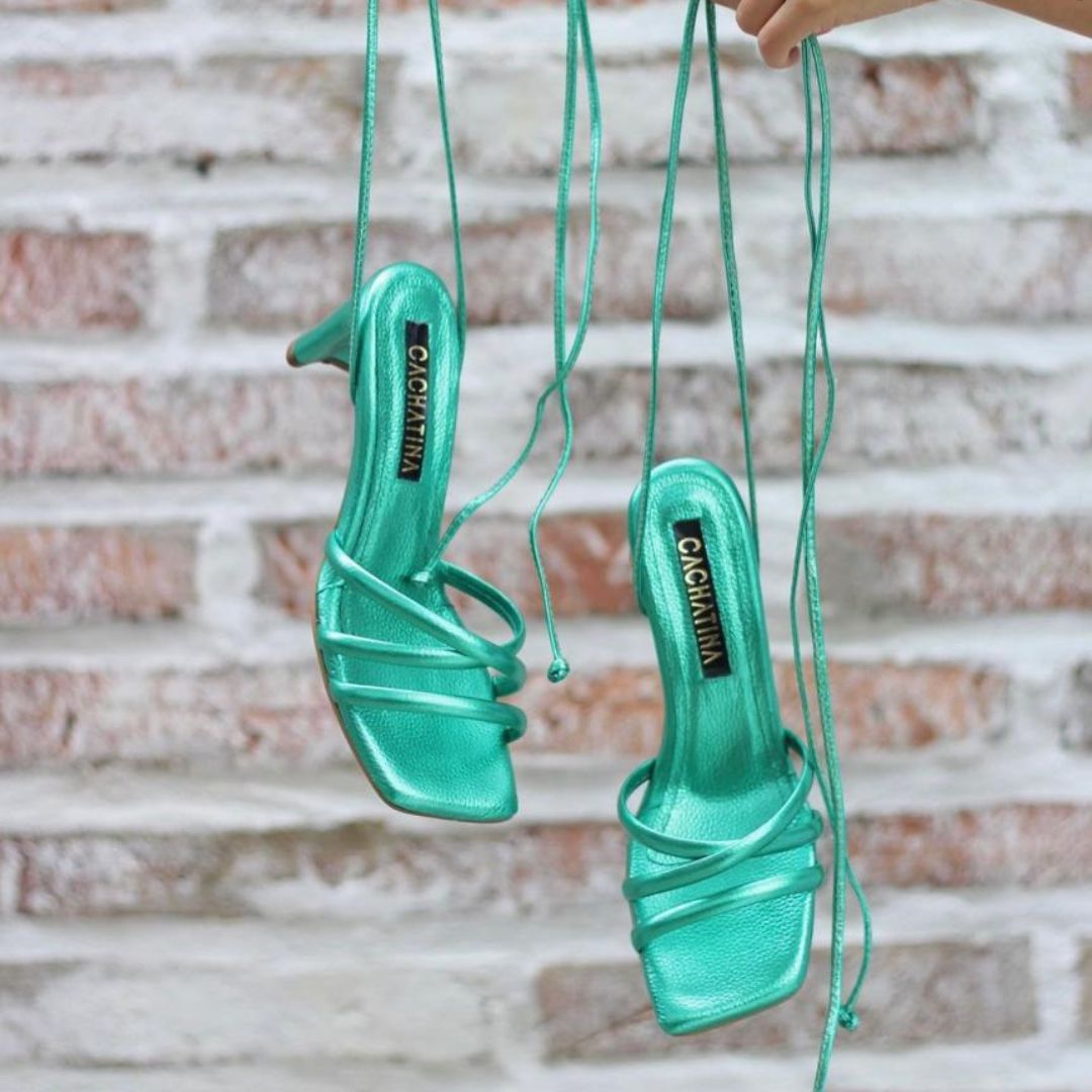 TACÒN - CORILLA - 5.5 - CUERO VERDE METALIZADO - CALZADO CACHATINA