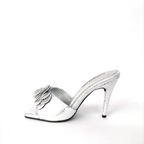 CALZADO CACHATINA - TACON MUJER - CYRENE  - CUERO GECO PLATEADO - ALTURA 7.5 (10 CM) 