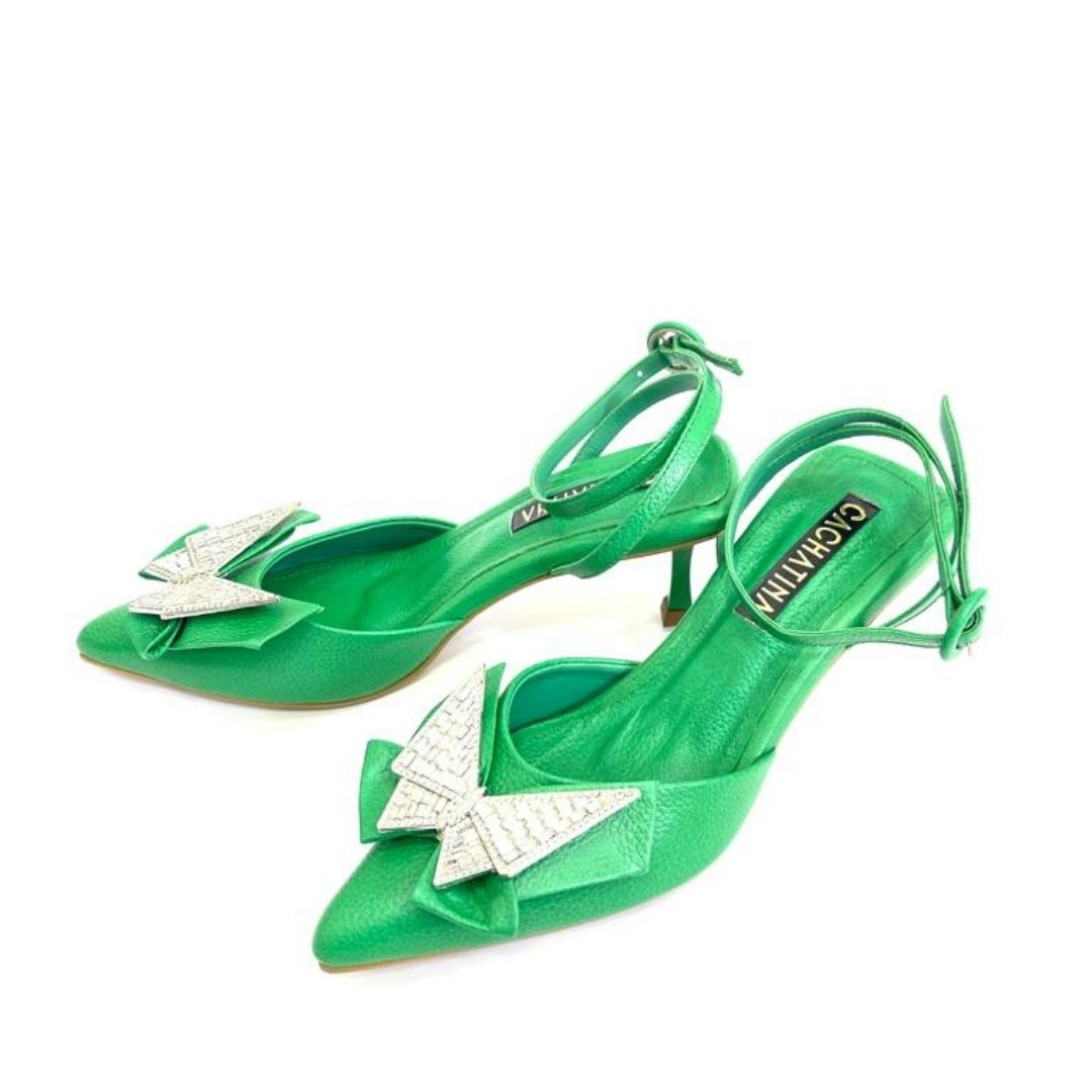 TACÒN - DALLAMALIA - 5.5 - CUERO VERDE LOZZA - CALZADO CACHATINA