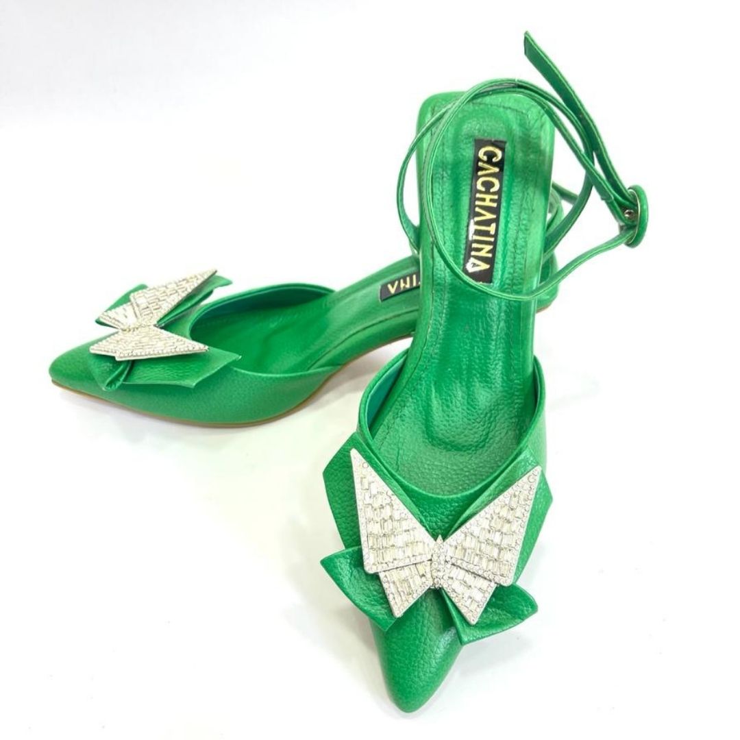 TACÒN - DALLAMALIA - 5.5 - CUERO VERDE LOZZA - CALZADO CACHATINA