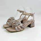 CALZADO CACHATINA - TACON MUJER - DANICK - CUERO TAUPE X DIAMANTE FANTASIA TAUPE - ALTURA 3.5 (5.5 CM)