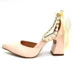 CALZADO CACHATINA - TACON MUJER - DEISY - CUERO NUDE - ALTURA 7.5 (10 CM)