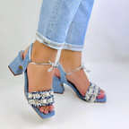 CALZADO CACHATINA - TACON MUJER - DRYSEEL STORE - DENIM NEUTRO - ALTURA 5.5 (7.5 CM)
