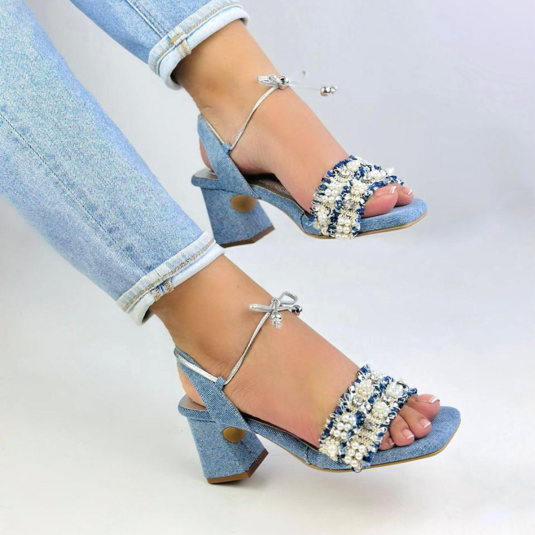 CALZADO CACHATINA - TACON MUJER - DRYSEEL STORE - DENIM NEUTRO - ALTURA 5.5 (7.5 CM)