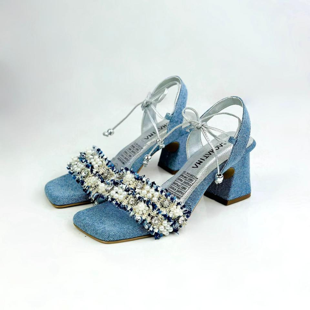 CALZADO CACHATINA - TACON MUJER - DRYSEEL STORE - DENIM NEUTRO - ALTURA 5.5 (7.5 CM)