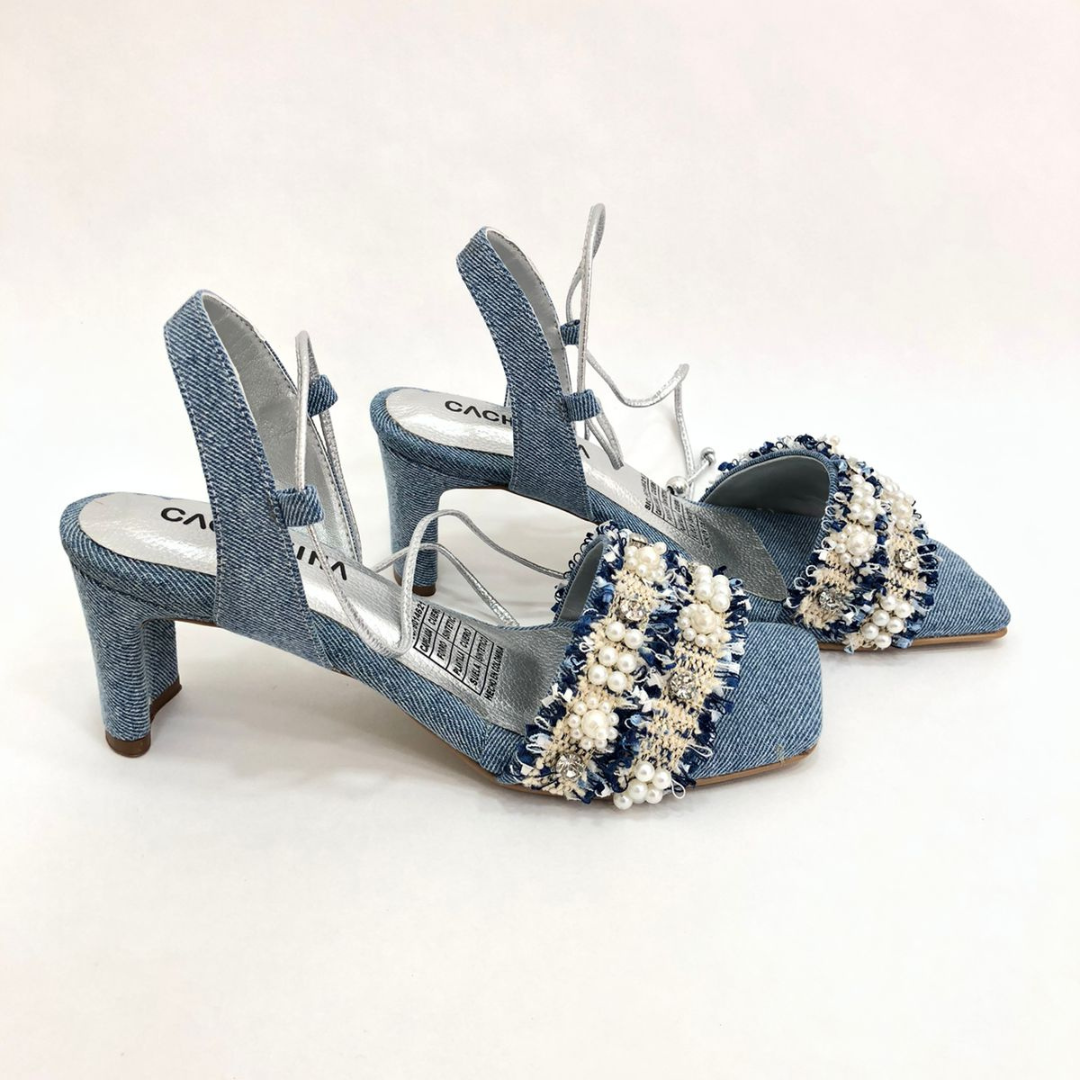 CALZADO CACHATINA - TACON MUJER - DRYSELY - DENIM CLARO - ALTURA 5.5 (7.5 CM)