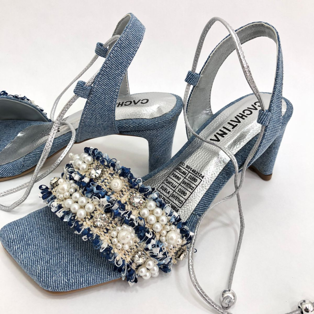 CALZADO CACHATINA - TACON MUJER - DRYSELY - DENIM CLARO - ALTURA 5.5 (7.5 CM)
