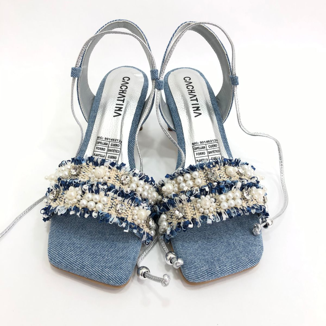 CALZADO CACHATINA - TACON MUJER - DRYSELY - DENIM CLARO - ALTURA 5.5 (7.5 CM)