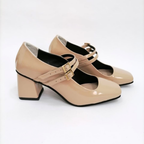 CALZADO CACHATINA - TACON MUJER - EDITH - CUERO CHAROL TAUPE - ALTURA 5.5 (7 CM)