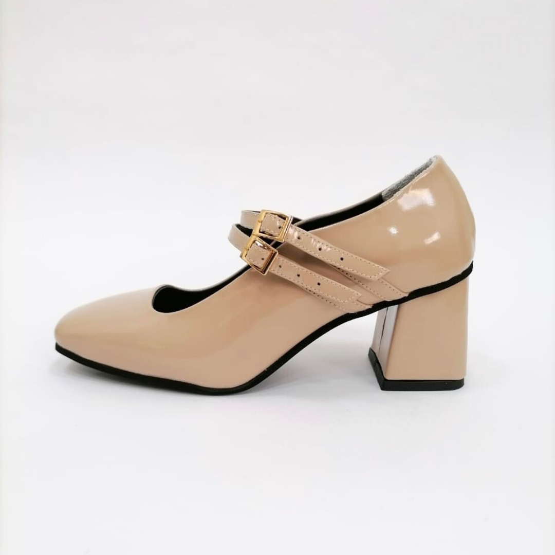 CALZADO CACHATINA - TACON MUJER - EDITH - CUERO CHAROL TAUPE - ALTURA 5.5 (7 CM)
