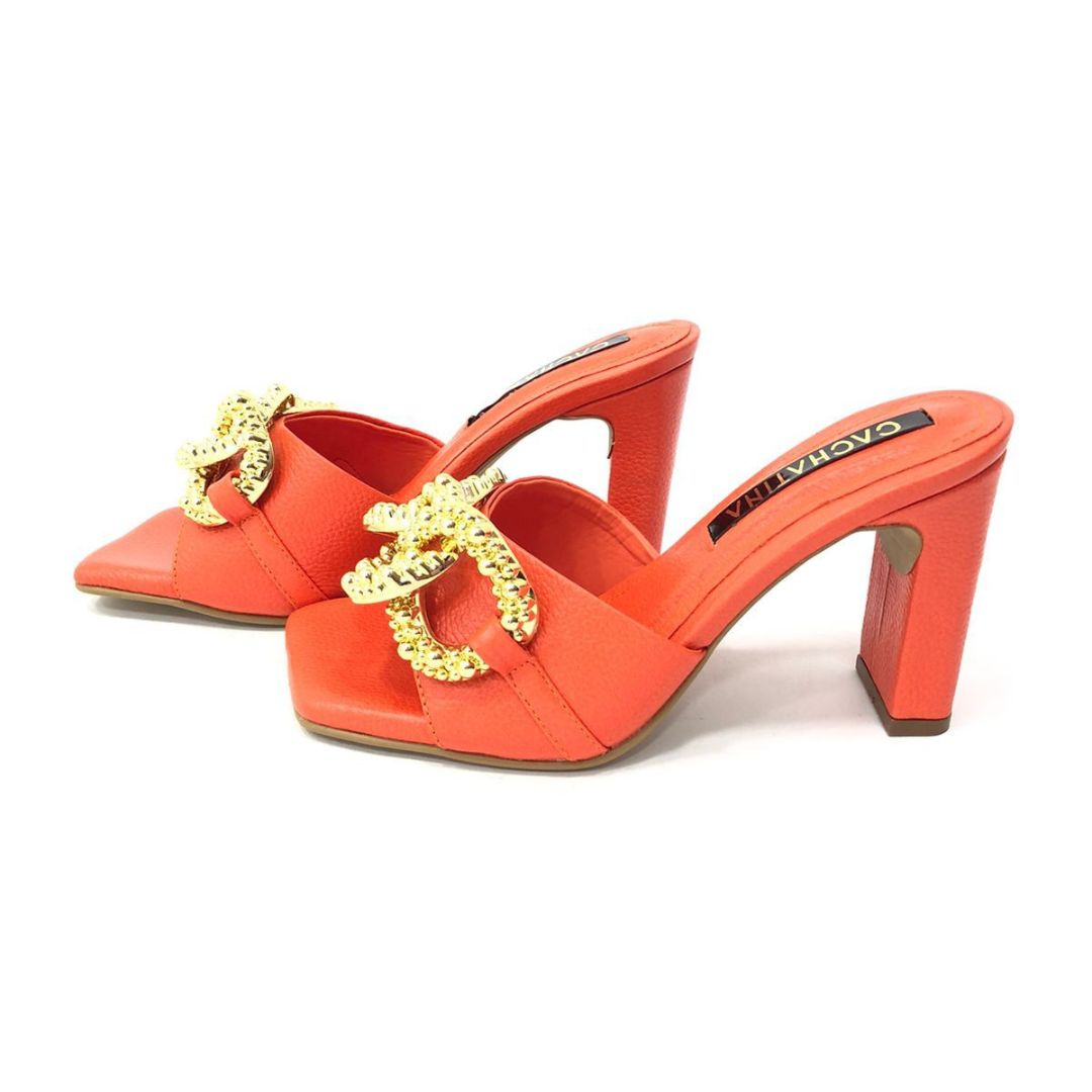 TACÒN - ELIXIMA - 7.5 - CUERO NARANJA - CALZADO CACHATINA