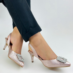 ELYAN - CALZADO CACHATINA - ESTILETO MUJER - CUERO DEJAVU ORO ROSA - TACON 5.5 (7.5 CM)