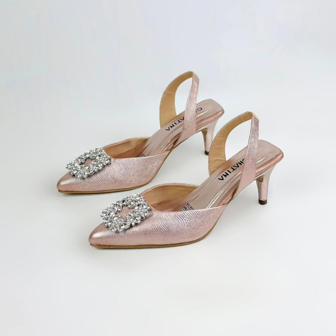 ELYAN - CALZADO CACHATINA - ESTILETO MUJER - CUERO DEJAVU ORO ROSA - TACON 5.5 (7.5 CM)
