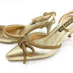 FABRIN - CALZADO CACHATINA - ESTILETO MUJER - CUERO DORADO - TACON 5.5 (8 CM)