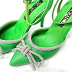 FABRIZIA - CALZADO CACHATINA - ESTILETO MUJER - CUERO VERDE LOZZA - TACON 8.5 (11 CM)