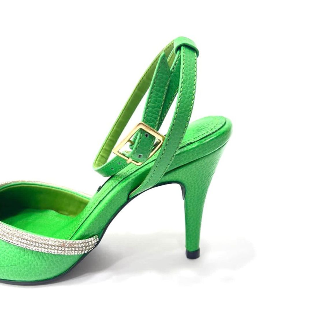 FABRIZIA - CALZADO CACHATINA - ESTILETO MUJER - CUERO VERDE LOZZA - TACON 8.5 (11 CM)