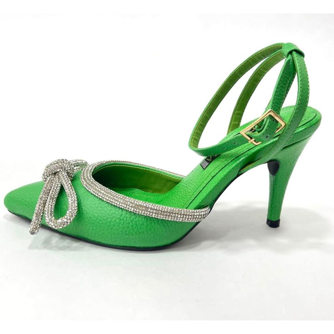 FABRIZIA - CALZADO CACHATINA - ESTILETO MUJER - CUERO VERDE LOZZA - TACON 8.5 (11 CM)
