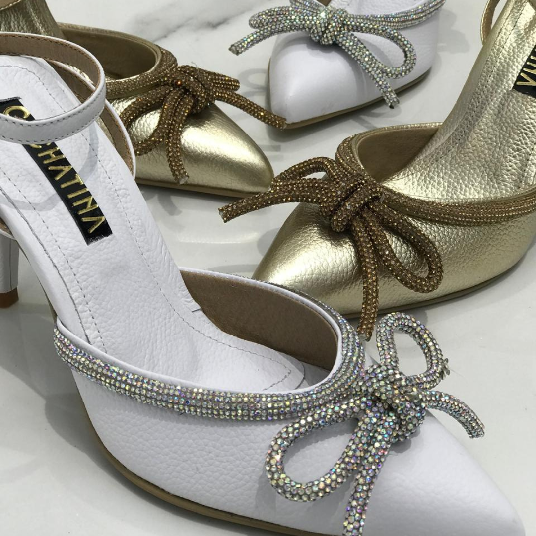 FABRIZIA - CALZADO CACHATINA - ESTILETO MUJER - CUERO DORADO - TACON 8.5 (11 CM)