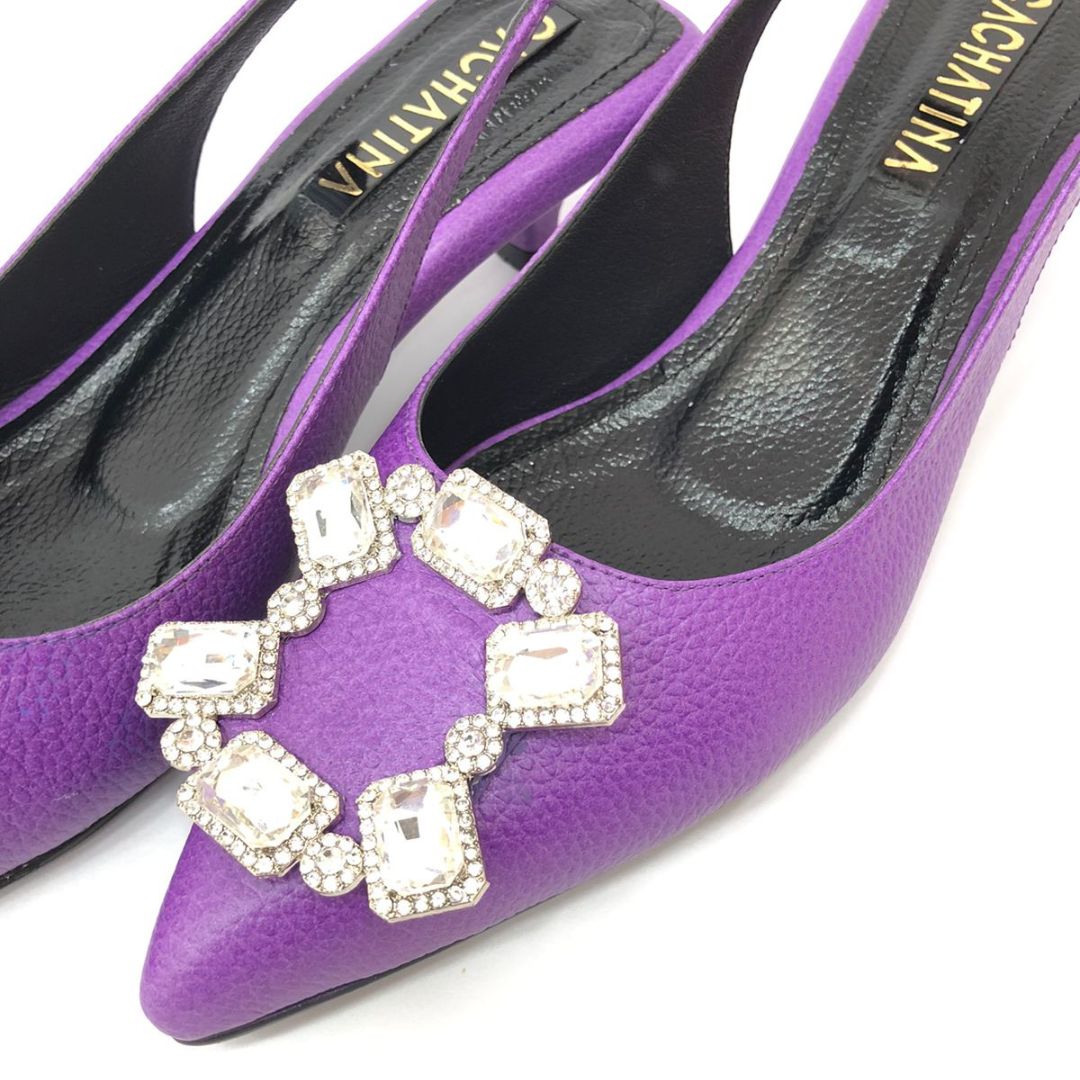 TACÒN - FAUX - 3.5 - CUERO MORADO - CALZADO CACHATINA