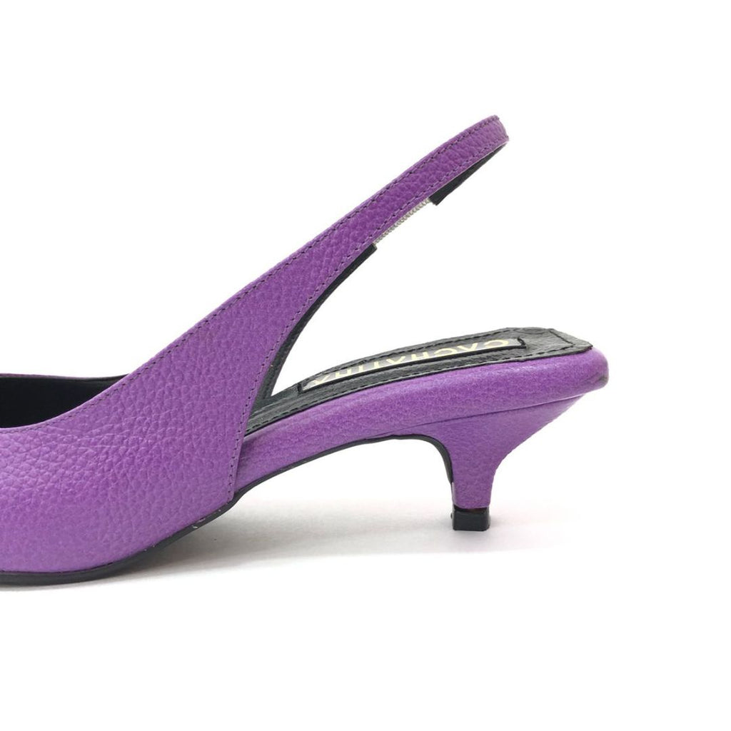 FAUX CALZADO CACHATINA ESTILETO MUJER CUERO MORADO TACON