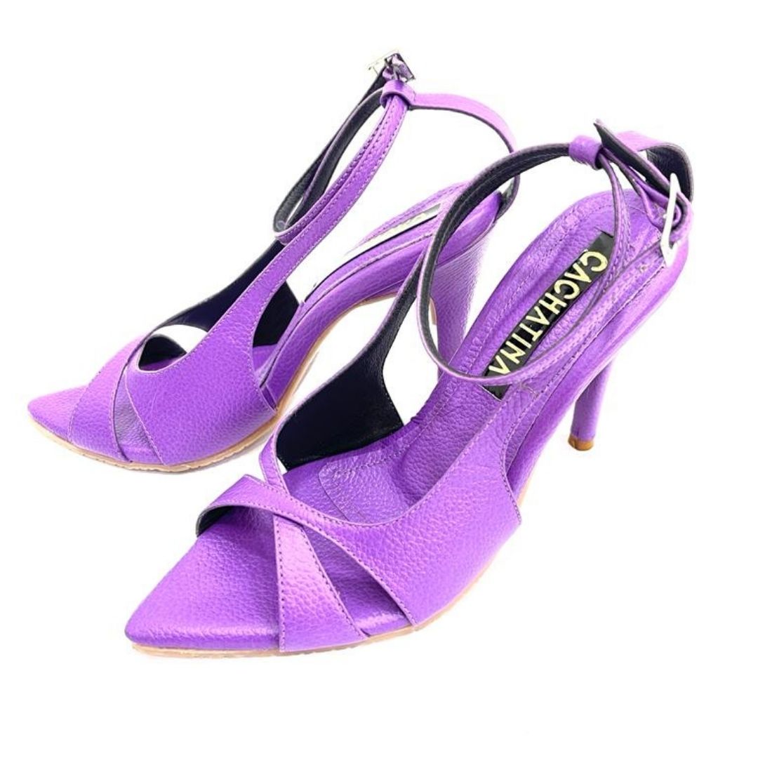 TACÒN - FAUXETY - 8.5 - CUERO MORADO - CALZADO CACHATINA