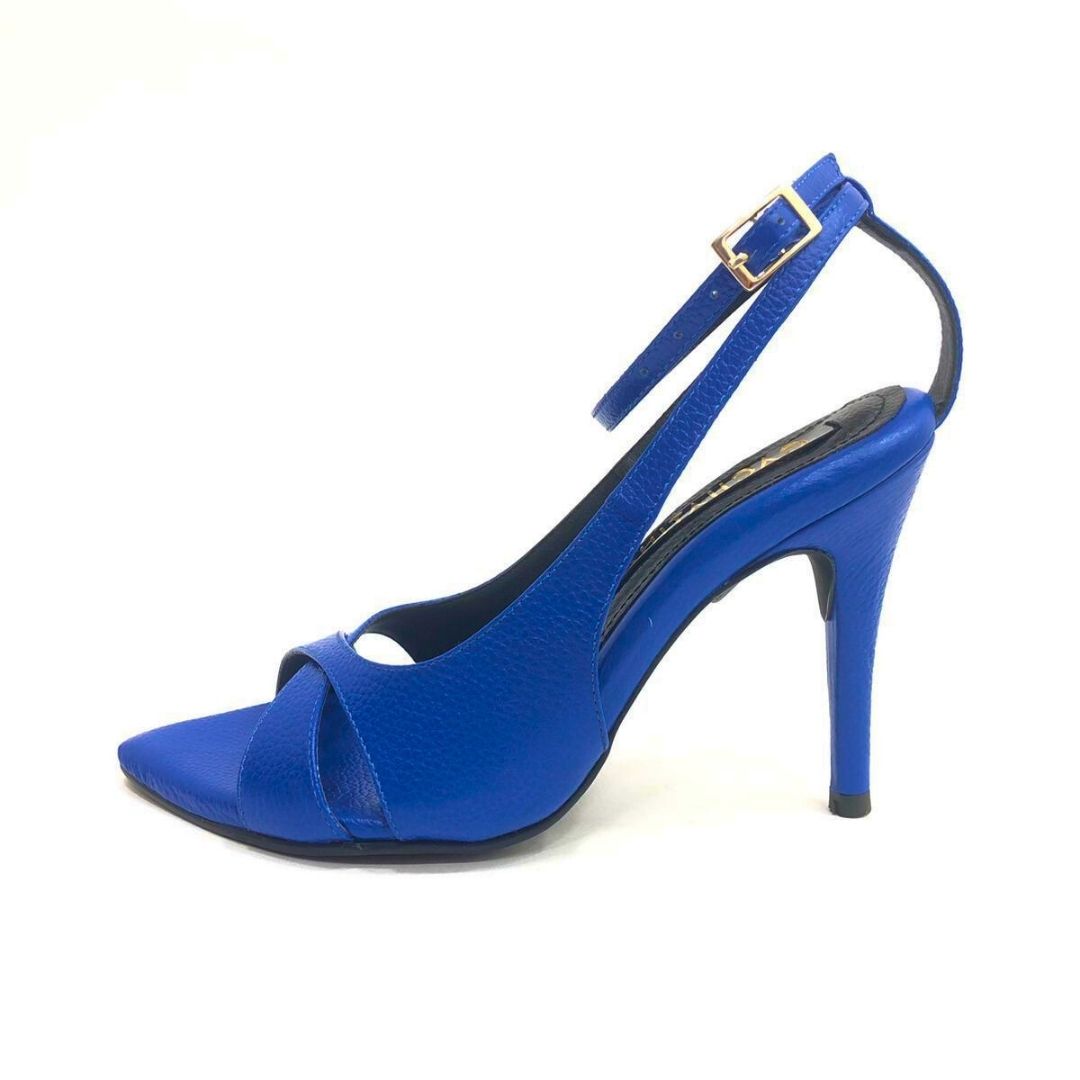 TACÒN - FAUXETY - 8.5 - CUERO AZUL PRINCESA - CALZADO CACHATINA